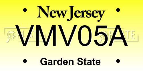 VMV05A New Jersey License Plate