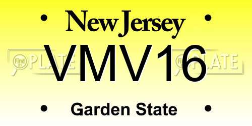VMV16 New Jersey License Plate