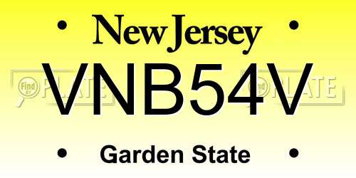 VNB54V New Jersey License Plate