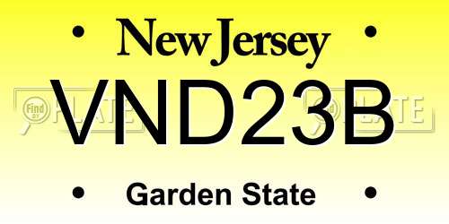 VND23B New Jersey License Plate