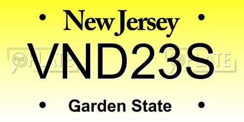 VND23S New Jersey License Plate