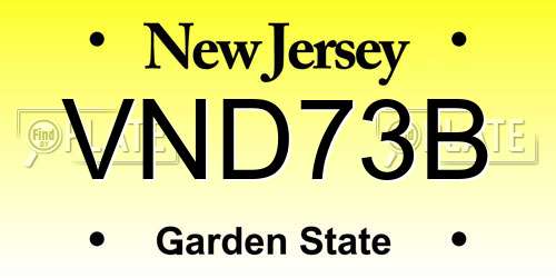 VND73B New Jersey License Plate