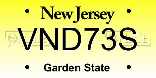 VND73S New Jersey License Plate