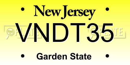 VNDT35 New Jersey License Plate