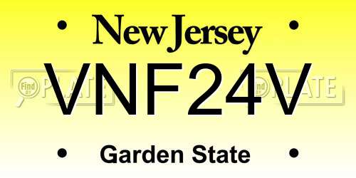 VNF24V New Jersey License Plate