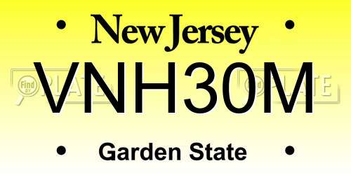 VNH30M New Jersey License Plate