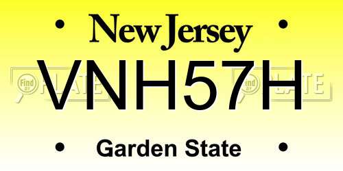 VNH57H New Jersey License Plate