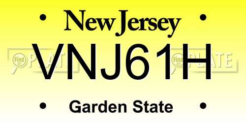 VNJ61H New Jersey License Plate