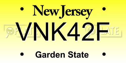 VNK42F New Jersey License Plate