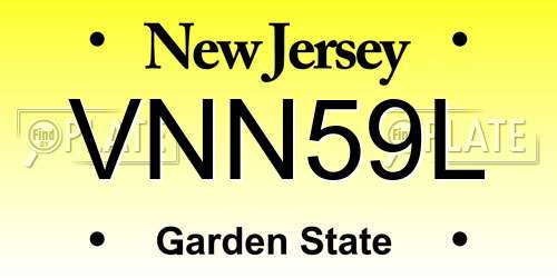VNN59L New Jersey License Plate