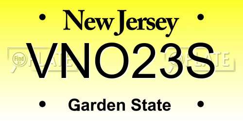 VNO23S New Jersey License Plate