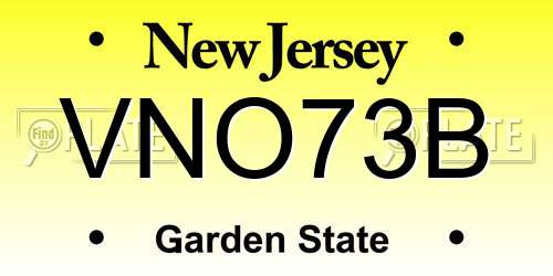 VNO73B New Jersey License Plate