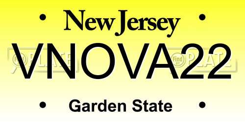 VNOVA22 New Jersey License Plate