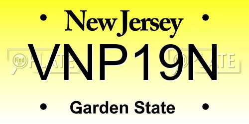 VNP19N New Jersey License Plate