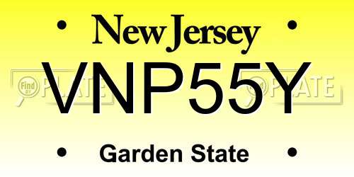 VNP55Y New Jersey License Plate