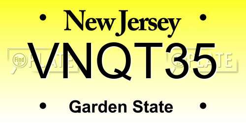 VNQT35 New Jersey License Plate