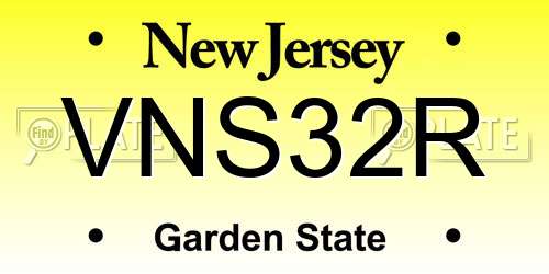 VNS32R New Jersey License Plate