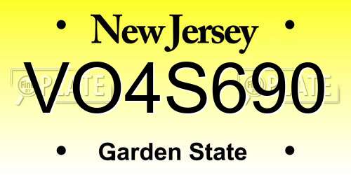 VO4S690 New Jersey License Plate