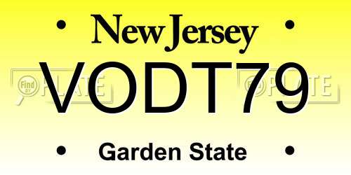 VODT79 New Jersey License Plate