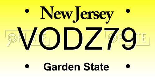 VODZ79 New Jersey License Plate