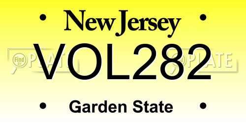 VOL282 New Jersey License Plate