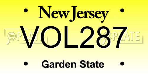 VOL287 New Jersey License Plate