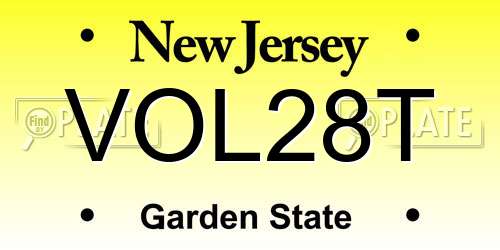 VOL28T New Jersey License Plate