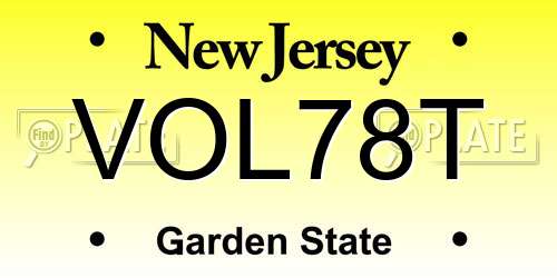 VOL78T New Jersey License Plate