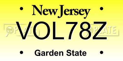 VOL78Z New Jersey License Plate