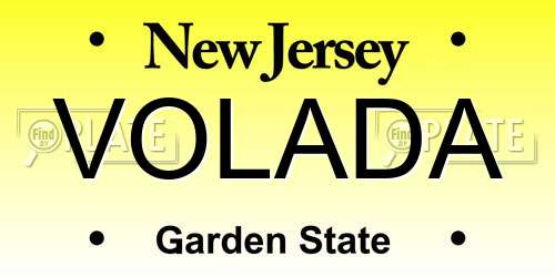 VOLADA New Jersey License Plate