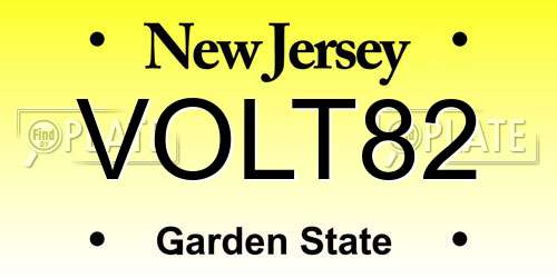 VOLT82 New Jersey License Plate