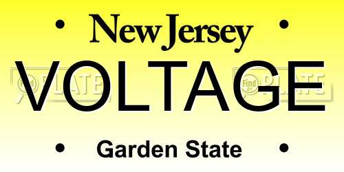 VOLTAGE New Jersey License Plate