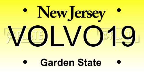 VOLVO19 New Jersey License Plate