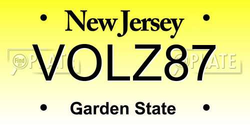 VOLZ87 New Jersey License Plate