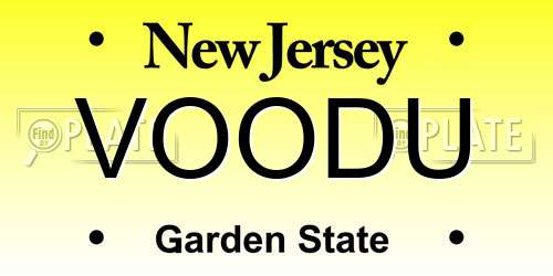 VOODU New Jersey License Plate