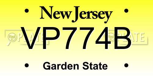 VP774B New Jersey License Plate