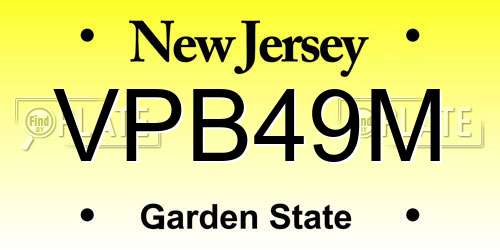VPB49M New Jersey License Plate