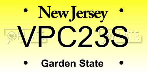 VPC23S New Jersey License Plate