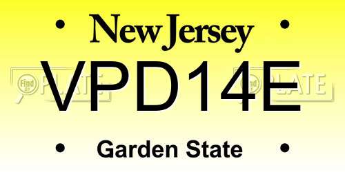 VPD14E New Jersey License Plate
