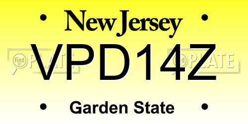 VPD14Z New Jersey License Plate