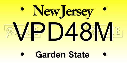 VPD48M New Jersey License Plate