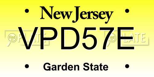 VPD57E New Jersey License Plate