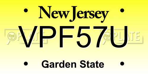 VPF57U New Jersey License Plate