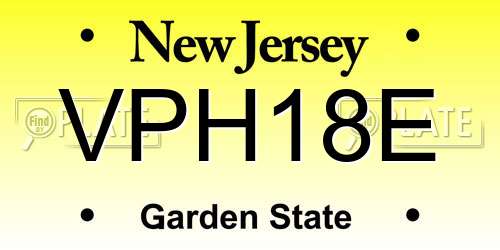 VPH18E New Jersey License Plate