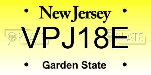 VPJ18E New Jersey License Plate