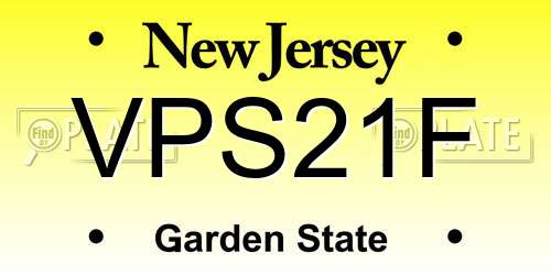 VPS21F New Jersey License Plate