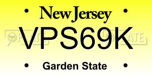 VPS69K New Jersey License Plate