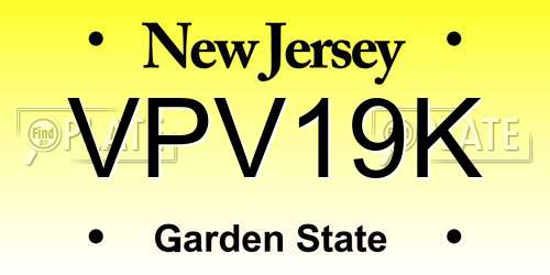 VPV19K New Jersey License Plate