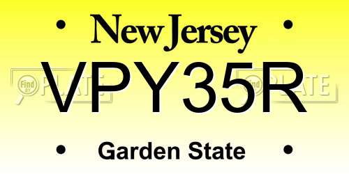 VPY35R New Jersey License Plate