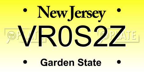 VR0S2Z New Jersey License Plate